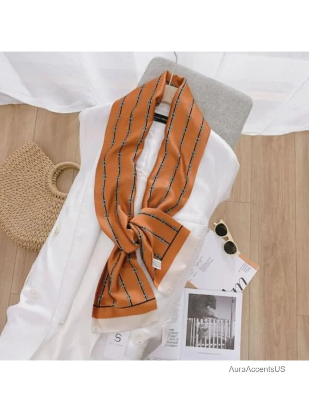 Silky Soft Polyester Fashion Scarf Headband Hair Accessory 59x7 inch